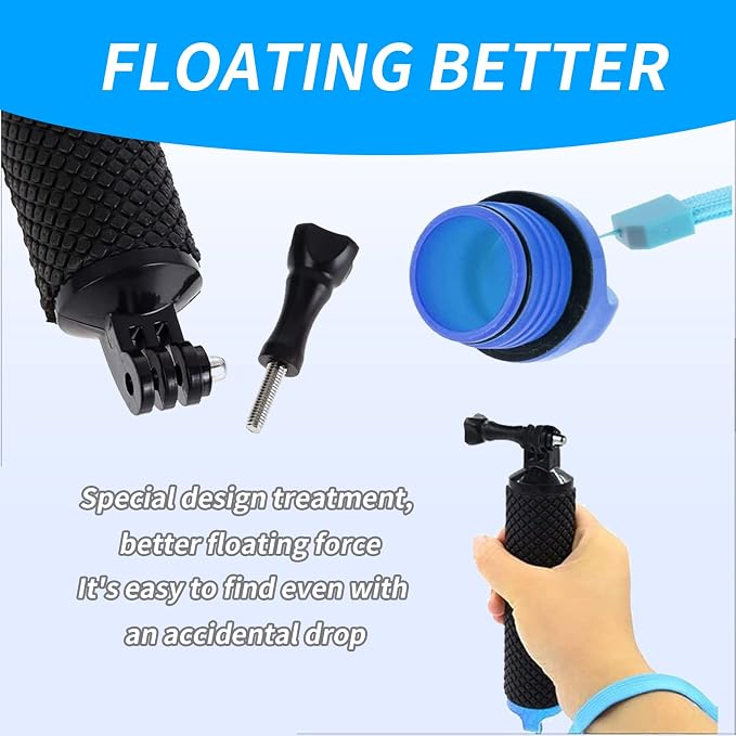 Stick Waterproof Floating Hand Grip Snorkeling Underwater Diving Selfie Pole Stick Compatible with 11 10 9 8 7 6 5 4 3 2 1 for Water Sport and Action Cameras