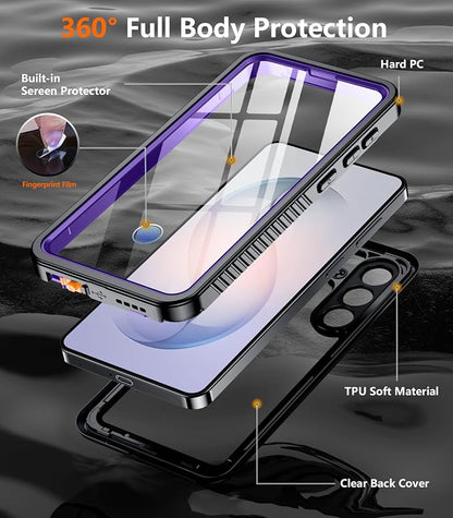 Temdan Designed for Samsung Galaxy S26 Plus Case Waterproof, Built-in Lens & Screen Protector Military Shockproof Dropproof IP68 Underwater Full Body Phone Case for Galaxy S26 Plus 5G 6.7"-Purple