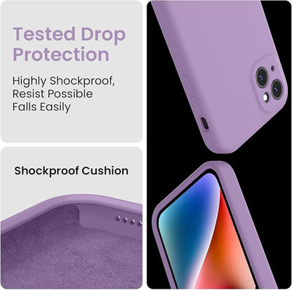 FireNova Designed for iPhone 13 Case, Silicone Upgraded [Camera Protection] Phone Case, Soft Anti-Scratch Microfiber Lining Inside, 6.1 inch, Light Purple