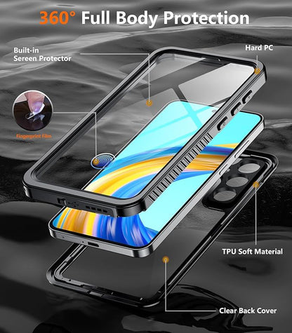 Temdan for Samsung Galaxy S25 FE Case Waterproof, [Military-Grade Drop Protection] [IP68 Underwater] Full Body Heavy Duty Rugged Shock-Proof Case for S25 FE 6.7 Inch Black
