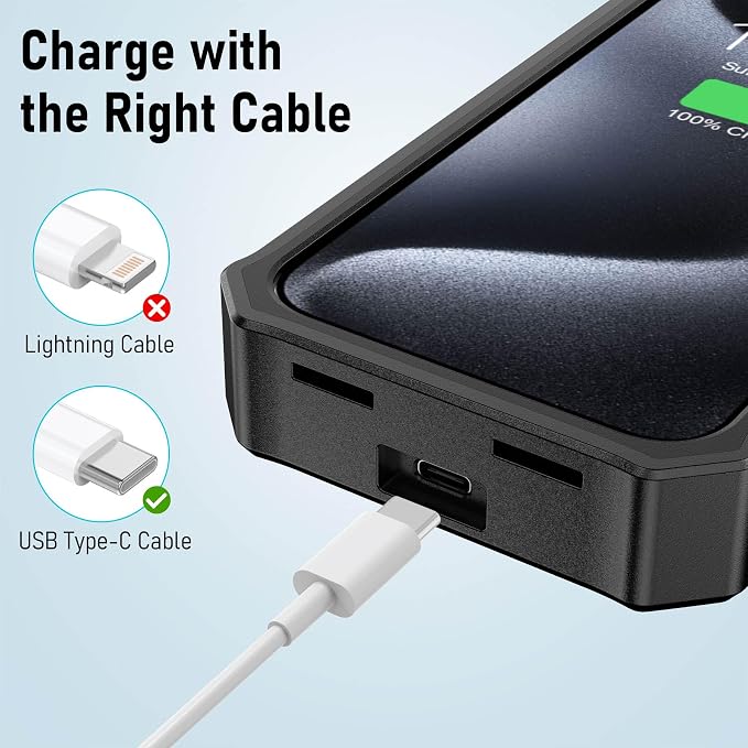 ZEROLEMON RuggedJuicer Battery Case for iPhone 15 Pro Max Black | 10000mAh, Battery Charger, 18W Fast Charging Power, Extended Battery Charger, with Rugged Cover