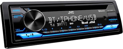 JVC KD-T720BT - CD Car Stereo, Single Din, Bluetooth Audio and Hands Free Calling w External Microphone, CD, MP3, USB, AUX Input AM/FM Radio, High Power Amp, Amazon Alexa Voice Control