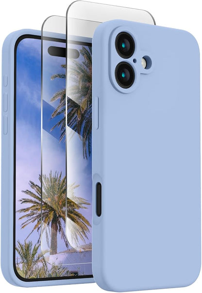 FireNova Designed for iPhone 16 Plus Case, Silicone Upgraded [Camera Protection] Case, Soft Anti-Scratch Microfiber Lining Inside, 6.7 inch, Light Blue