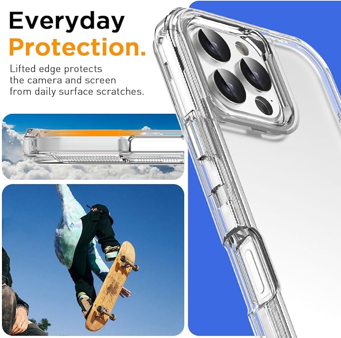AICase for iPhone 16 Pro Max Case Clear 3 in 1 Heavy Duty Drop Protection Full Body Rugged Shockproof/Dust Proof 3-Layer Military Protective Tough Durable Cover for iPhone 16 Pro Max 6.9"_1