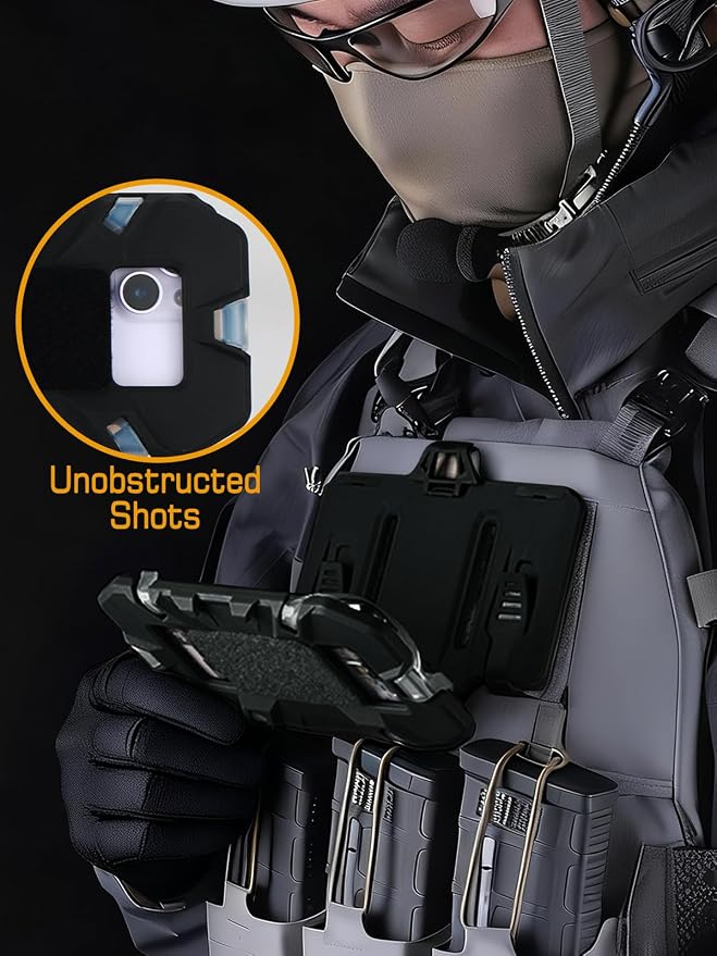 Tactical Gear Plate Carrier Vest Accessories Phone Chest Mount Holder for Screen Size 4.7"-6.7"