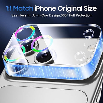 UniqueMe Compatible for 3 Pack iPhone 17 Pro Camera Lens Protector - [Drop Protection] [Case Friendly] 9H Tempered Glass Camera Cover Screen [Update New Version] - Glitter Colorful