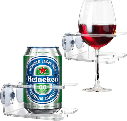 2PACK Beer Racks Holder for Shower, Drink Racks Holder, Shower Drink Holder，Portable Cupholder Caddy for Beer, Extra Sturdy