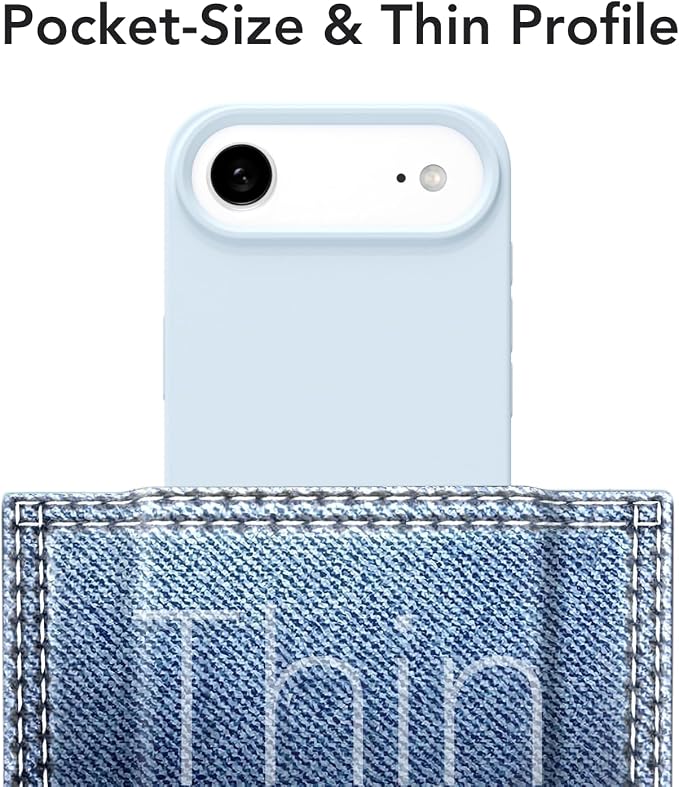 for iPhone 17 Air Case Silicone Compatible with Magsafe Case, Ultra Slim Thin Magnetic Phone Cases Mag Safe, Cute Soft Rubber Gel TPU Matte Plain Wireless Charging Cover for Women, Light Blue