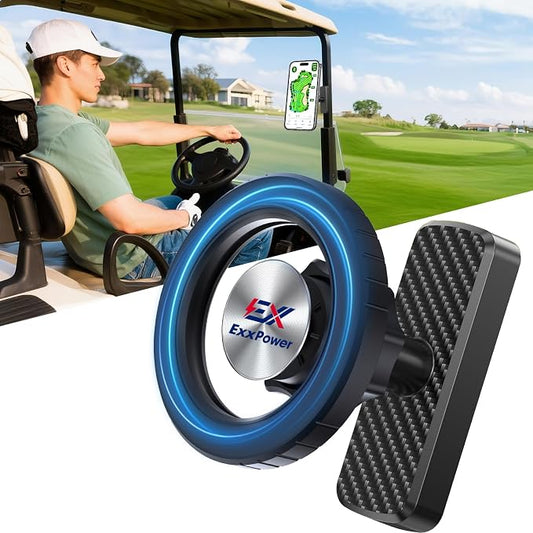 Magnetic Golf Cart Phone Holder Pro，Phone Mount - 360° Rotating, Heavy-Duty Mount for Swing Recording, Golf Cart & Universal Use, Perfect Stocking Stuffer for Men, Dad, Husband, Golfers