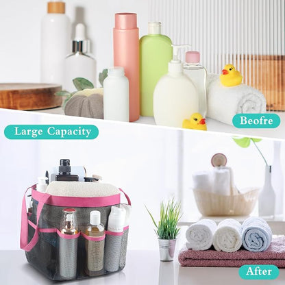 Attmu 2 Pack Mesh Shower Caddy Portable, Quick Dry Hanging Shower Tote Bag for College Dorm Room Essentials, Large Capacity Shower Caddy Dorm for Bathroom Gym Swimming
