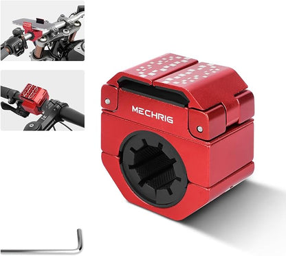 Phone Holder for Bike - Aluminum Alloy Bike Phone Mount Holder,360° Adjustable Handlebar Cellphone Stand-Horizontal & Vertical Screen Shooting, Ebike Accessories Fit for Motorcycle/Scooter,Red 88001C