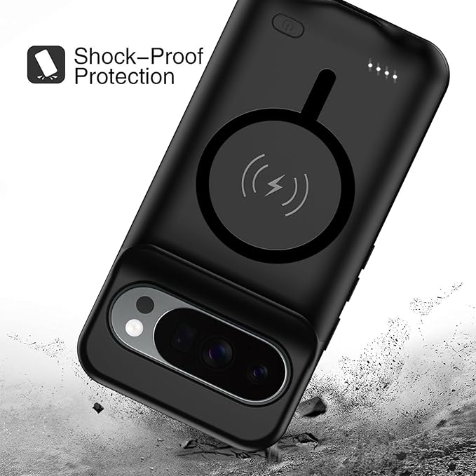 Battery Case for Pixel 9/10 Pro XL, Upgraded 10000mAh Battery Pack Rechargeable Charger Case with Wireless Charging Compatible for Pixel 9/10Pro XL(6.8 inch) External Charging Cover(Black)