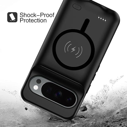 Battery Case for Pixel 9/10 Pro XL, Upgraded 10000mAh Battery Pack Rechargeable Charger Case with Wireless Charging Compatible for Pixel 9/10Pro XL(6.8 inch) External Charging Cover(Black)