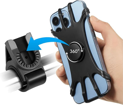Armband & Bike Phone Holder Set- Detachable & 360° Rotatable Reflective Strap with Zipper Pocket Bag - Compatible with iPhone 16 15 Pro Max Plus Samsung Galaxy for Running Workout Sports