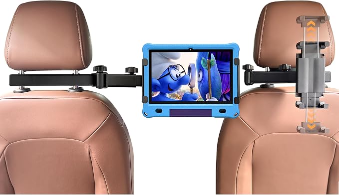 2026 Tablet Holder for Car Headrest 2 Pack [3 in 1 Sturdy Upgrade Extension Arm] 360° Rotating Adjustable for iPad/Phone Headrest Mount, for Most Tablets/Phones, Fit Larger Tablet - Black