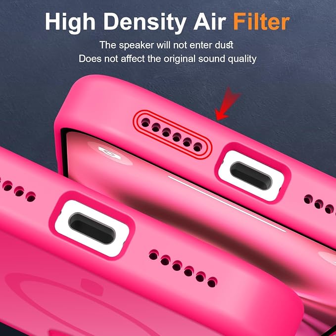 MOCCA Strong Magnetic for iPhone 16 Case, [Compatible with Magsafe][16FT Mil-Grade Drop Protection] Slim Thin Translucent Matte Protective Cover Case for iPhone 16 Phone Case 6.1", Hot Pink