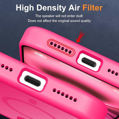 MOCCA Strong Magnetic for iPhone 16 Case, [Compatible with Magsafe][16FT Mil-Grade Drop Protection] Slim Thin Translucent Matte Protective Cover Case for iPhone 16 Phone Case 6.1", Hot Pink