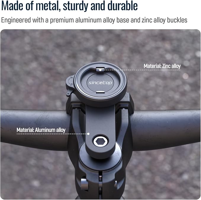 sincetop Universal Bike Phone Mount, Aluminum Stem Cap Phone Holder for Mountain and Road Bicycles, Quick Connect Riding Clip Stand MTB Handlebar Clamp【Series C - 1st Gen】