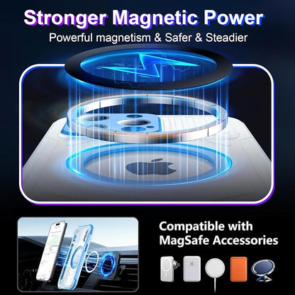 Temdan Magnetic for iPhone 15 Pro Max Case Waterproof,[Built-in Screen & Camera Protector][Full Body Shockproof][IP68 Underwater][Dustproof] Shockproof Phone Case for iPhone 15 Pro Max 6.7"-Blue
