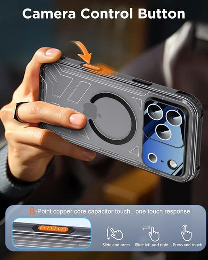 for iPhone 17 Pro Max Waterproof Case with Magsafe, Built-in [Camera & Screen Protector] [Lanyard], IP68 Water Proof Full Body Dustproof Heavy Duty Frosted Protective Phone Cover, 6.9" Black