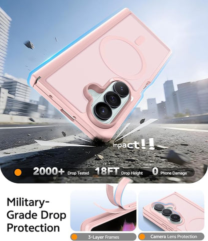 FNTCASE for Samsung Galaxy Z Fold 8 Ultra / Z Fold 7 Case, Fit for Magsafe | Hinge Protection, Screen Protector, Translucent Matte, 14FT Military Grade Drop Proof, Protective Phone Cover, Light Pink