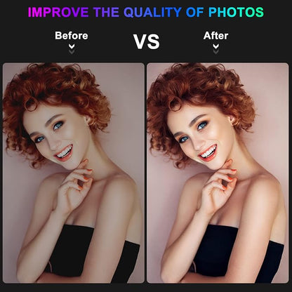 STALLY 13.3" Ring Light with Stand, Music Mode, 75" Tall with 3 Phone Holder, 3 CCT Modes & 48 RGB Color Modes, Ring Light Tripod for iPhone with Wireless Remote, Great for Photograph/Makeup/TikTok