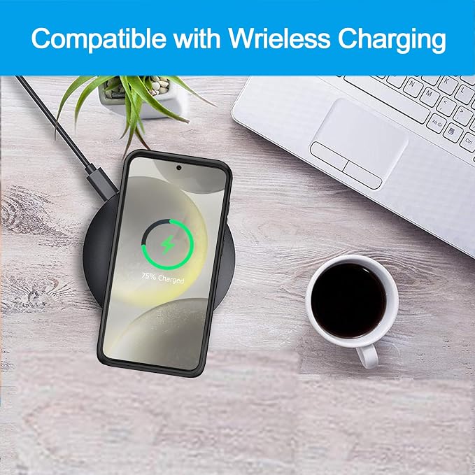 Battery Case for Galaxy S24, Upgraded 10000mAh Battery Pack Rechargeable Charger Case with Wireless Charging Compatible for Galaxy S24 (6.2 inch) External Charging Cover (Black)