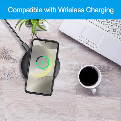Battery Case for Galaxy S24, Upgraded 10000mAh Battery Pack Rechargeable Charger Case with Wireless Charging Compatible for Galaxy S24 (6.2 inch) External Charging Cover (Black)