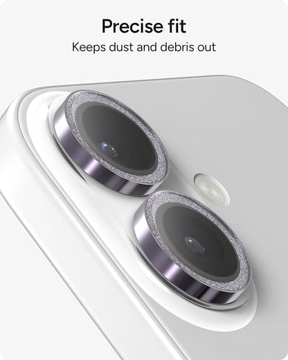 ZAGG iPhone Camera Lens Protector for iPhone 17/16/ 16 Plus - Purple Glitter, Camera Ring, Maximum Impact & Scratch Protection, Anti-Reflective Technology, Smudge-Resistant, Precise Fit, Glass Elite