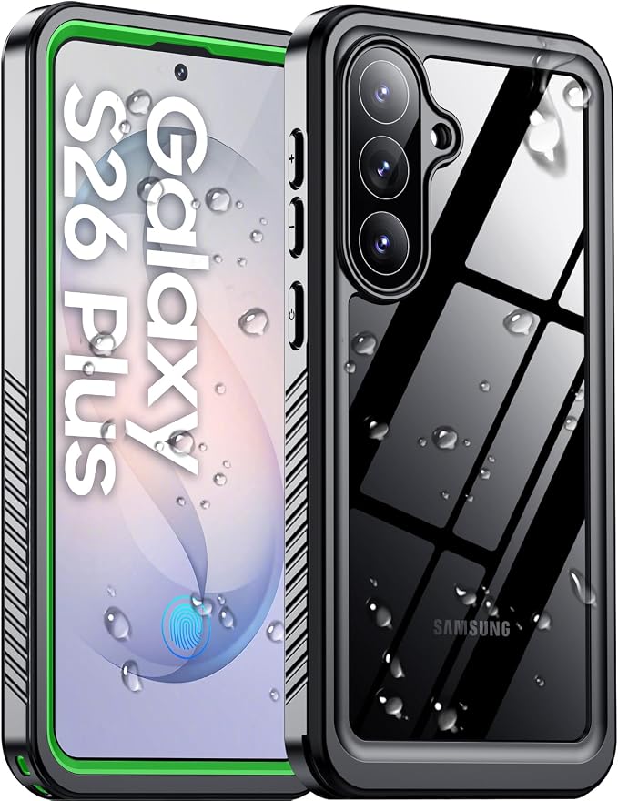 Temdan Designed for Samsung Galaxy S26 Plus Case Waterproof, Built-in Lens & Screen Protector Military Shockproof Dropproof IP68 Underwater Full Body Phone Case for Galaxy S26 Plus 5G 6.7"-Green