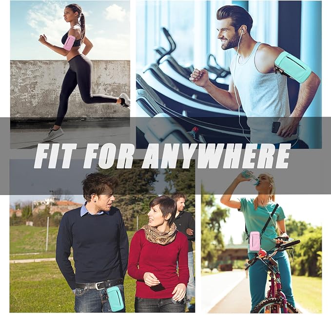 Phone Holder for Running Armband, Small Purses for Women Crossbody Bag Men Kids, iPhone 11 12 13 14 15 16e 16 17 Pro Max Xs Xr X Mini Galaxy Ultra Plus,3 in 1 Phone Sports Armband Sleeve Gym