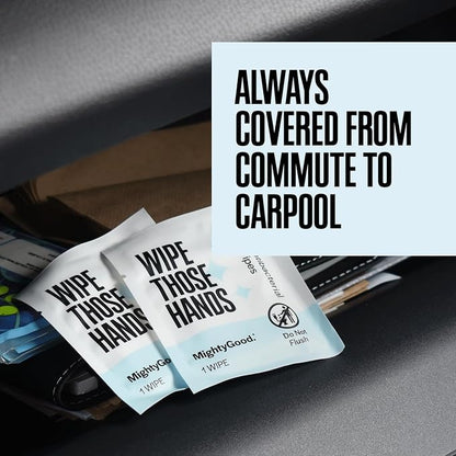 Wipe Those Hands On-The-Go Sanitizing Wipes - 4 Packs of 30 Individually Wrapped Wipes, 120 Total - Alcohol & Fragrance-Free - Kills Germs Fast - Travel Friendly