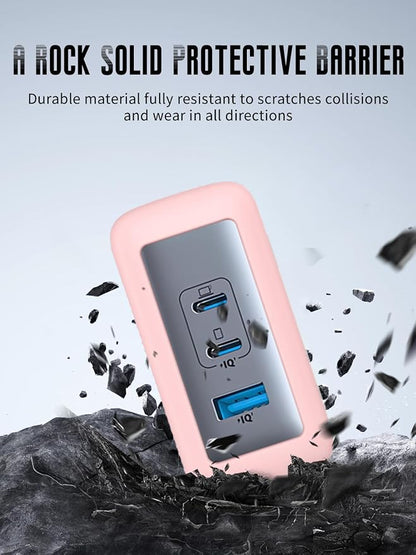 Case for Anker Nano 100W USB-C Charger (Model: A2145), Kids-Friendly Soft Silicone Protective Cover, Shockproof, Waterproof (Pink)