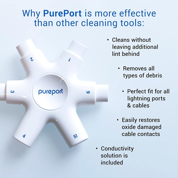 Refill Kit Cleaning Multi-Tool (Sold Separately) | 2X Bottles Cleaning Solution, 6X AirSquares Cleaning Putty | Clean Repair & Restore Lightning Cables & Connectors
