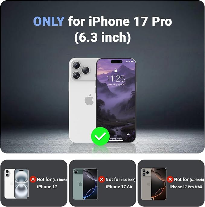 jaroco Magnetic for iPhone 17 Pro Case, [Compatible with MagSafe][Military Grade Drop Protection][Heavy Duty Protection][Non-Slip][Shockproof] 2-Layer Durable Bumper Phone Casee 6.3''-Dark Purple