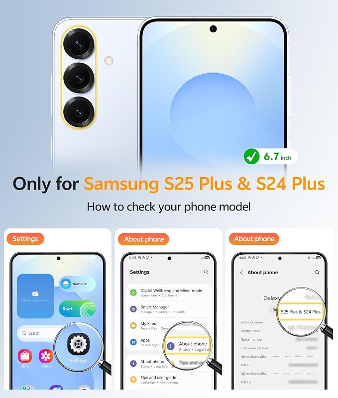 FNTCASE for Galaxy S25/S24 Plus Case, Fit for Magsafe, Screen Protector | Anti Yellowing Magnetic Back, 14FT Military Grade Drop Protection, Shockproof Protective Phone Cover, Transparent