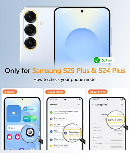 FNTCASE for Galaxy S25/S24 Plus Case, Fit for Magsafe, Screen Protector | Anti Yellowing Magnetic Back, 14FT Military Grade Drop Protection, Shockproof Protective Phone Cover, Transparent