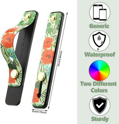 Weewooday 6 Pieces Phone Grip Holder Cell Phone Grip Strap Telescopic Finger Strap Stand Universal Finger Kickstand for Most Smartphones(Blossom)