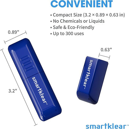 SmartKlear Smart Phone Screen Cleaner - Compatible with iPhones, Androids, and More - Cleaner with Carbon Microfiber Tech-Injected Blue-1 Count (Pack of 1)