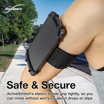 BoxWave Holster Compatible with Samsung Galaxy Note 8 - ActiveStretch Sport Armband, Adjustable Armband for Workout and Running - Jet Black
