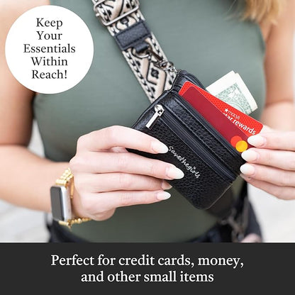 Save the Girls Original Clip and Go Phone Strap Pattern - Crossbody Phone Strap Chain with Zipper Wallet Pouch