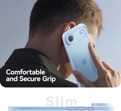 CASEKOO for iPhone 17 Air Case, [Never Yellow Technology] [Mil-Grade Drop Protection] Translucent Slim Cover Women Men for iPhone 17 Air Phone Case 6.5 inch, Frosted Light Blue