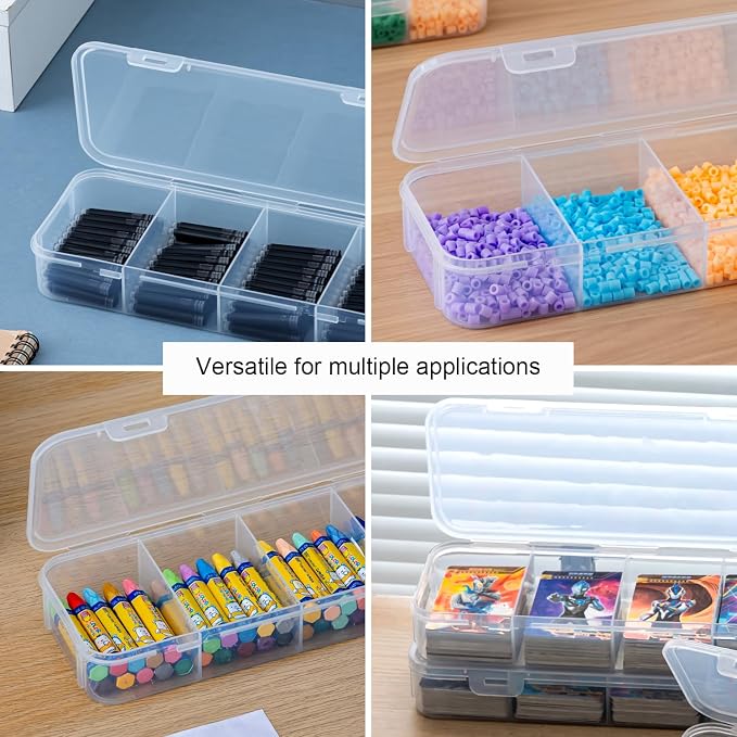 Vidifor 5-Pack Clear Cable Organizer Box with 40 Cable Ties, Portable Cord & Charger Storage for Drawer, Desk, Office & Home (5, Small)