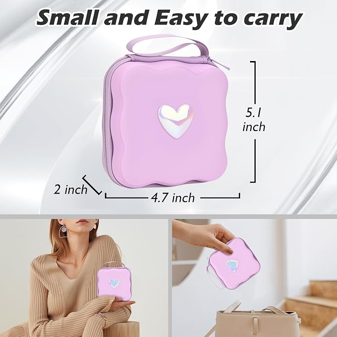 CameCosy DIY Phone Charger Case Storage Sets Cable Protector Earphone Wire Saver with Purple Wave Travel Storage Bag, Cable Charger Protector Cord Organizer for iPhone (Pearl Heart)