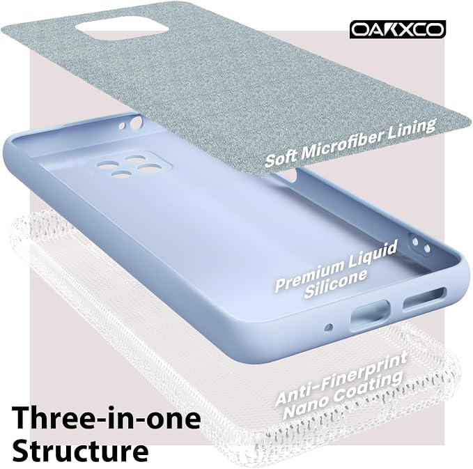 oakxco for Motorola Moto G Power 2021 Phone Case Liquid Silicone, Thin Slim Soft Rubber Gel TPU Plain Simple Cover for Women Girl Cute, Matte Solid Color, Light Blue