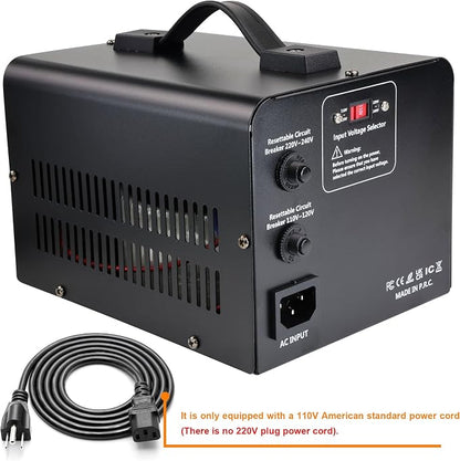 1000W 110V to 220V EU Voltage Converter Transformer Step Up/Down Converter | 110/120 Volt - 220/230/240 Volt w/US Power Cord(NO 220V Power Cord) Yinleader