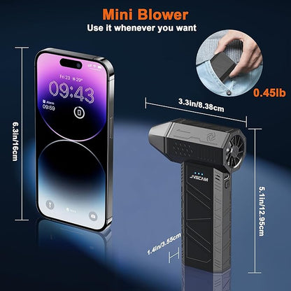 X3 Compressed Air Duster - Electric Air Duster with Brushless Motor,3 Gear Adjustable - mini Snow Blower- Rechargeable Air Duster for PC, Keyboard, Car,Outdoors,Home,Snow and Leaves Clearing