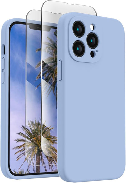 FireNova Designed for iPhone 13 Pro Max Case, Silicone [Camera Protection] Phone Case, Soft Anti-Scratch Microfiber Lining Inside, 6.7 inch, Light Blue