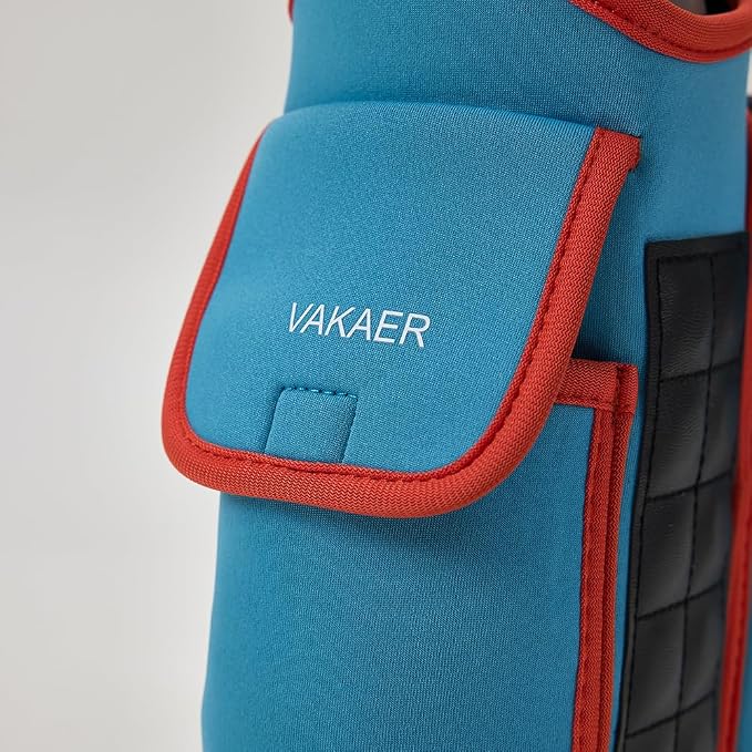 VAKAER Magnetic Gym Bag, Water Bottle Carrier Holder with Phone Pocket & Adjustable Strap,10 Ultra-Strong Magnets Stick to Fitness equipment, Workout Accessories Pouch for Women & Men, Blue