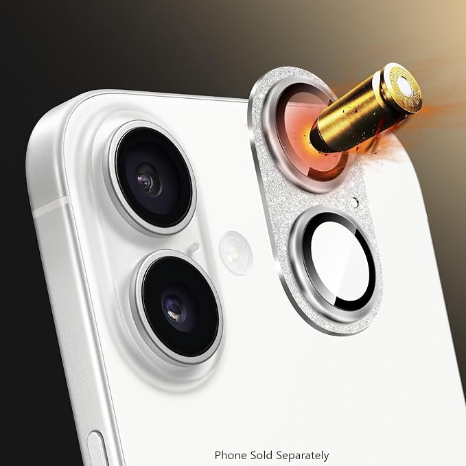 SAHARA - Ultra-Strong Camera Lens Protector for iPhone 16/16 Plus (2-Pack), Glisten, (ZD00160)